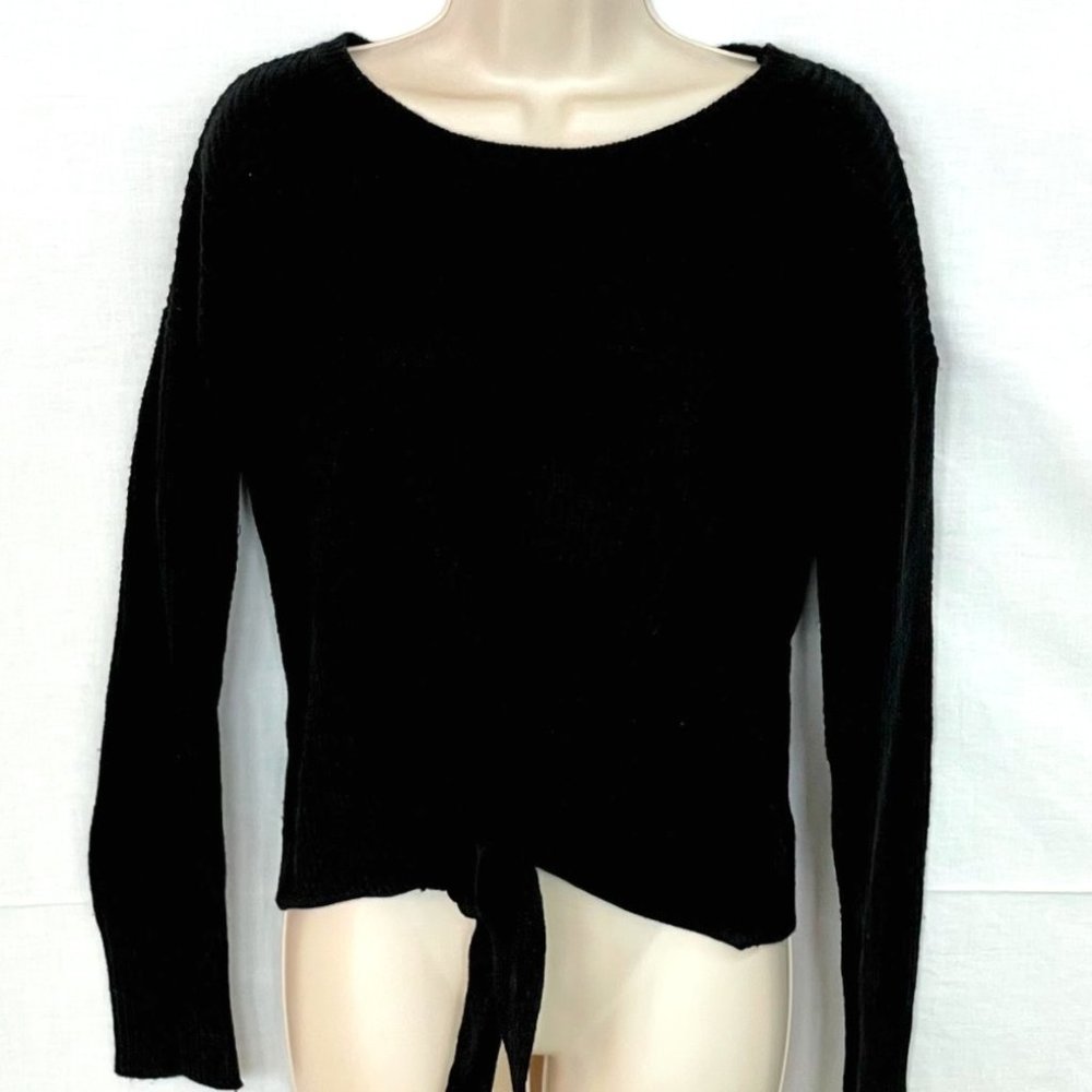 Knotted Soft Knit Black Sweater